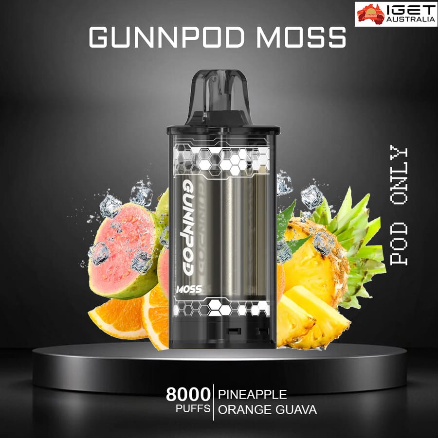 GUNNPOD MOSS – PINEAPPLE ORANGE GUAVA – 8000 PUFFS – POD ONLY
