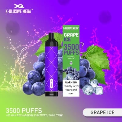 X-QLUSIVE MEGA GRAPE ICE – 3500 PUFFS